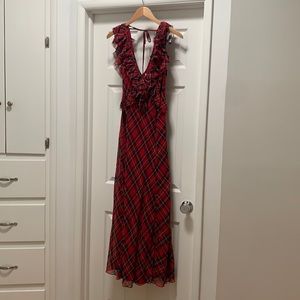 Free People Venetia Maxi Dress Plaid Size 10